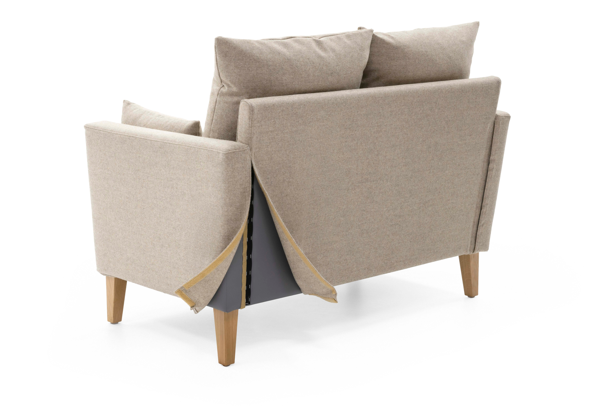 HELLAND Seniorensofa Bubble 3-Sitzer I gepolsterte Armlehnen