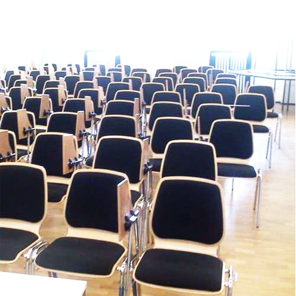Stuhl mit Schreibplatte, Tablarstuhl SEDAN-SC, Schreibplattenstuhl, College-Stuhl