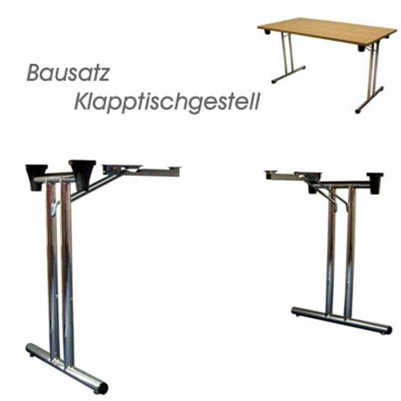 Klapptischgestell T-Fuß, Bausatz, verchromt