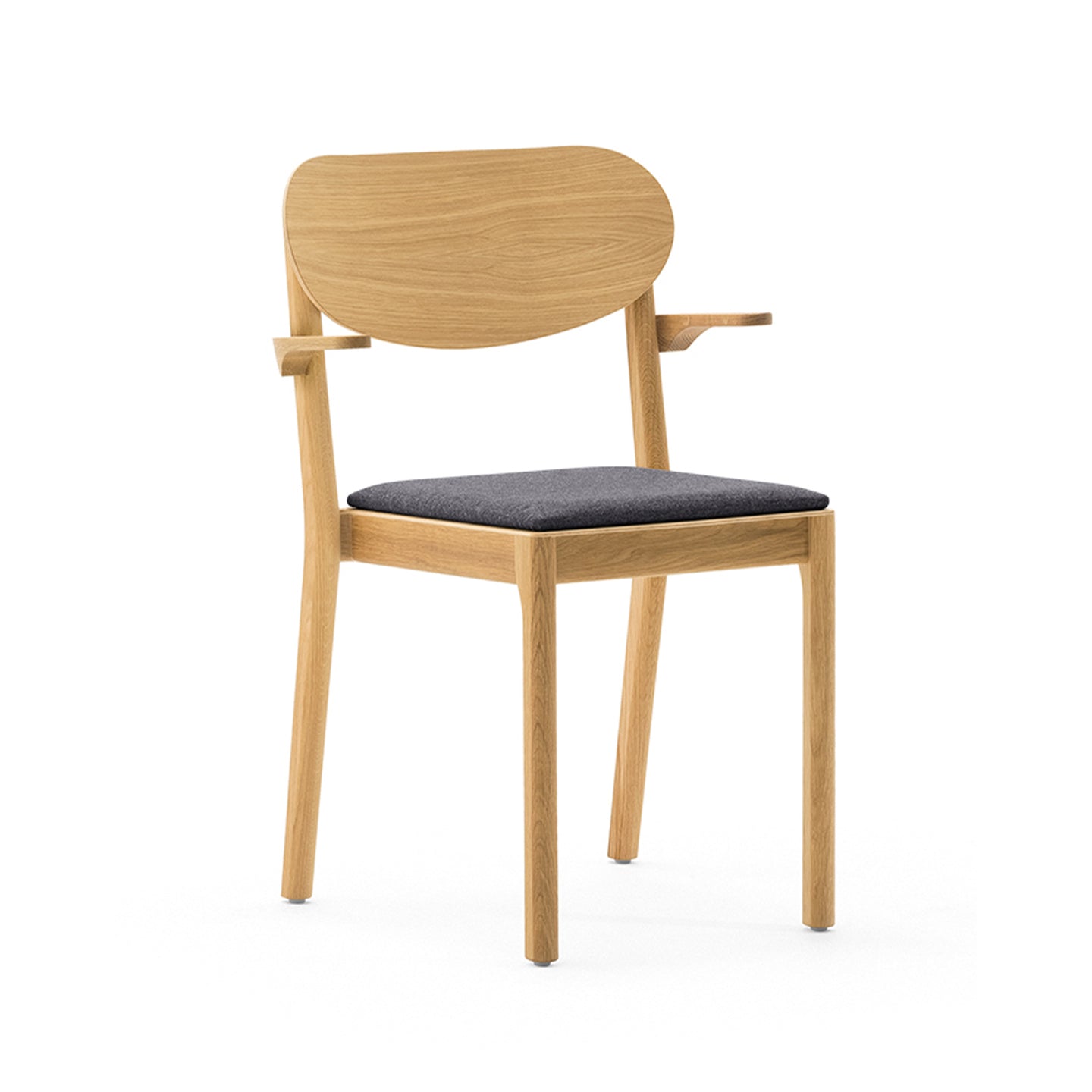 Svea Stapelstuhl mit gepolstertem Sitz und Armlehnen