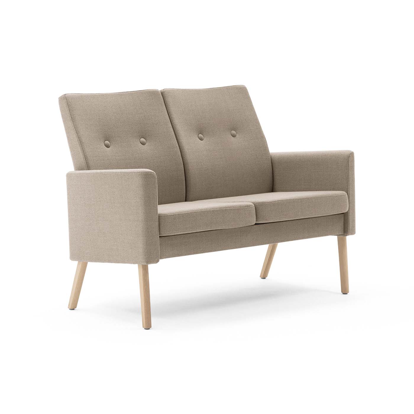 PAN 2‑Sitzer Pflege‑Sofa – skandinavische Sitzbank mit überpolsterten Armlehnen