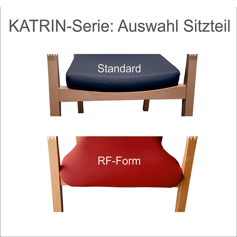 Hochlehnstuhl KATRIN-XL mit Armlehnen, verdoppelte Sitzpolsterung, Buche massiv